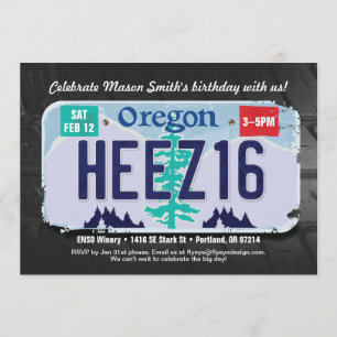Invitación a la licencia Oregon por 16 cumpleaños 