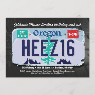 Invitación a la licencia Oregon por 16 cumpleaños 