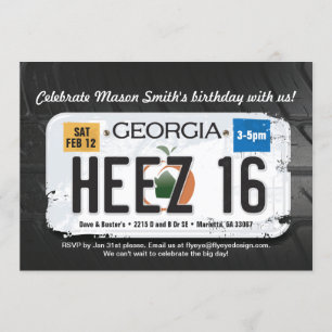 Invitación a la licencia para Georgia por 16 cumpl