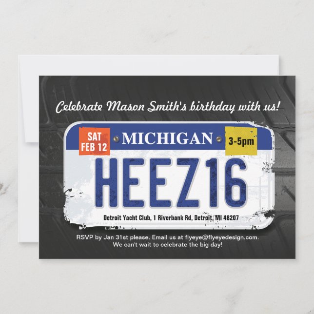 Invitación a la licencia por cumpleaños número 16  (Anverso)