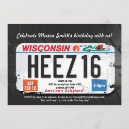 Invitación a la licencia Wisconsin por 16 cumpleañ