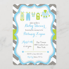Invitación a la línea de ropa de Baby Shower