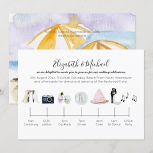 Invitación a la línea de tiempo de la boda de la p