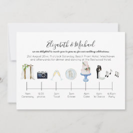 Invitación a la línea de tiempo del Boda tropical 