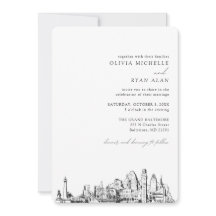 Invitación a la línea elegante del Boda Baltimore