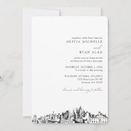 Invitación a la línea elegante del Boda de Atlanta