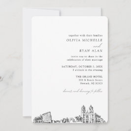 Invitación a la línea elegante del Boda Newark