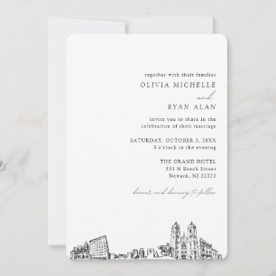 Invitación a la línea elegante del Boda Newark