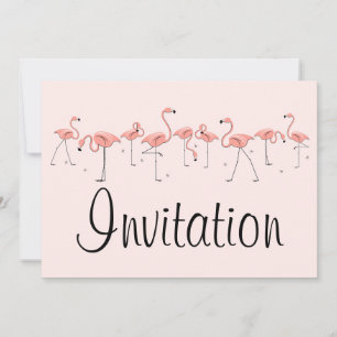 Invitación a la línea rosa de Flamingos