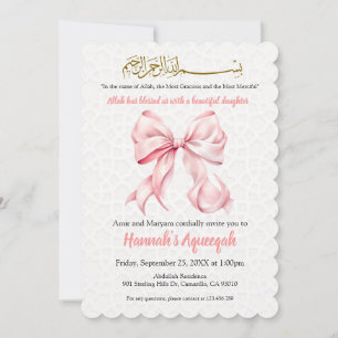 Invitación a la llamarada de Pink Bow Aqeeqah