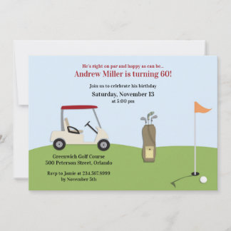 Invitación a la Llanura de Cumpleaños de Golf