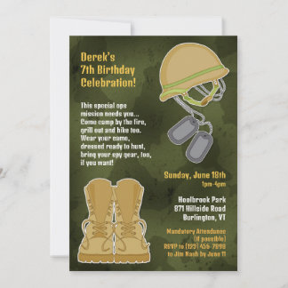 Invitación a la Llanura de Cumpleaños Militar de C