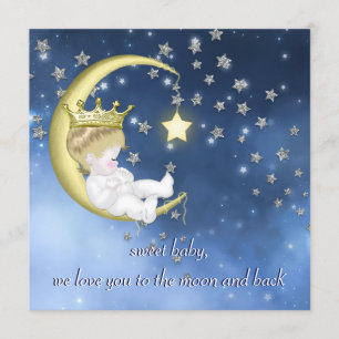Invitación A la luna Baby Shower