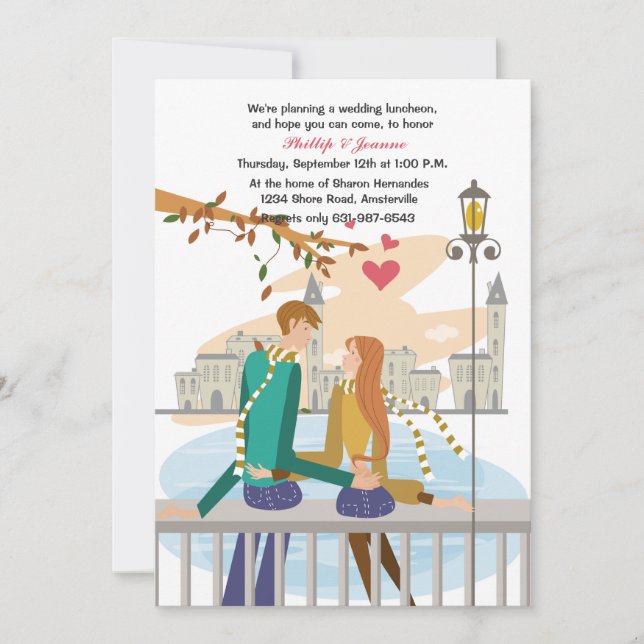 Invitación a la luna de miel de una pareja joven (Anverso)
