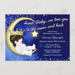 Invitación A la luna y a la espalda Baby Shower