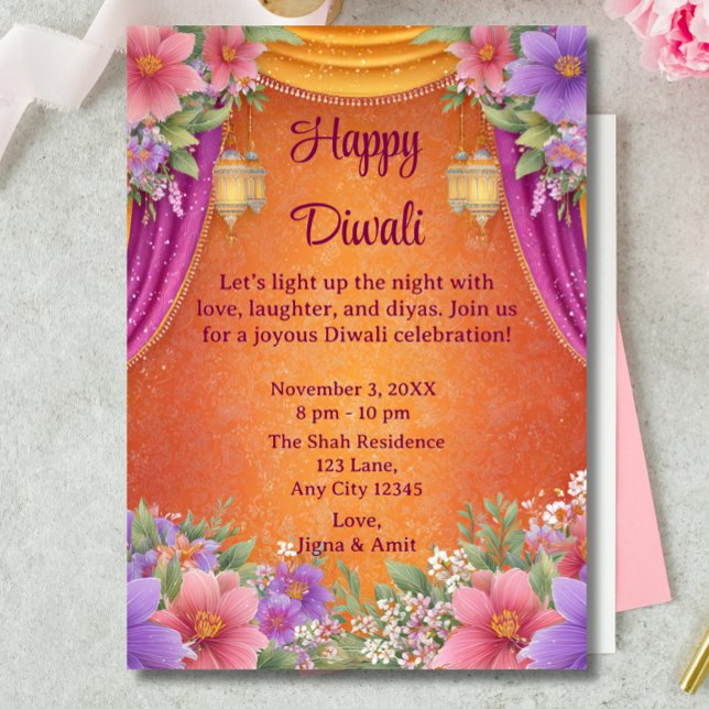 Invitación a la luz de las lámparas Diwali de navi (Subido por el creador)