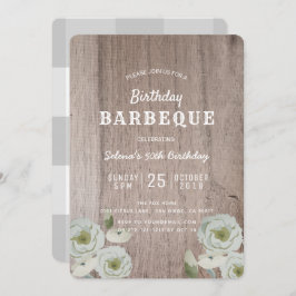 Invitación a la madera para Rosas Fiestas de BBQ B