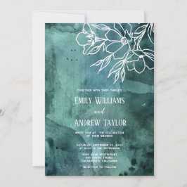 Invitación a la magnolia minimalista de color de a