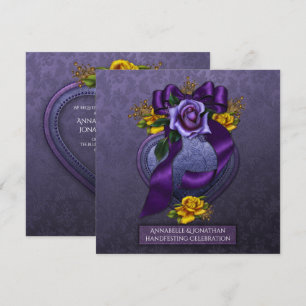 Invitación a la manipulación de rosas moradas y am