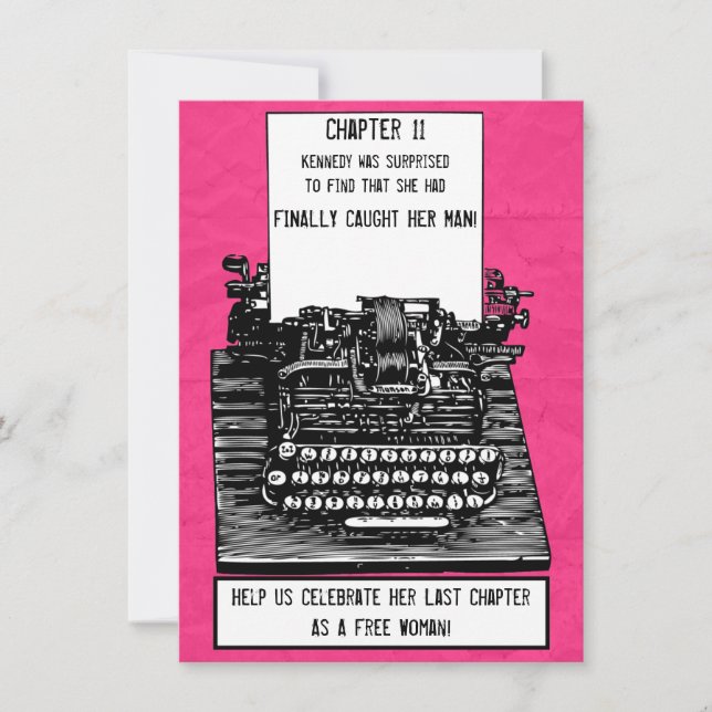 Invitación a la máquina de escribir antiguas (Anverso)