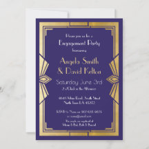 Invitación a la Marina Gatsby de Boda Art Deco