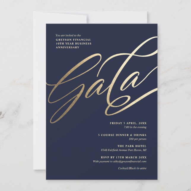 Invitación a la marina y a la gala de oro (Anverso)