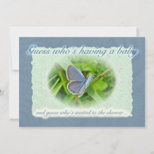 Invitación a la mariposa azul de Baby Shower