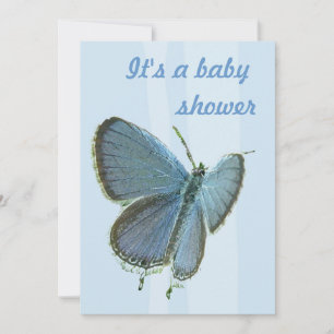 Invitación a la mariposa azul de Baby Shower