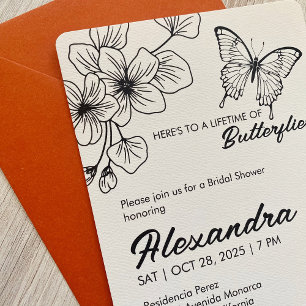 Invitación a la mariposa con ducha de novia, Felt 