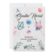 Invitación a la mariposa floral acuarela
