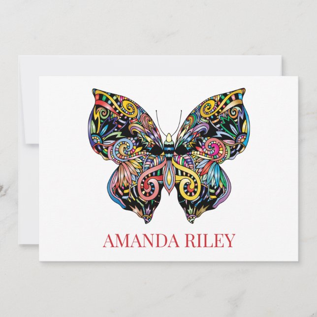 Invitación a la mariposa / Notecard personalizado (Anverso)