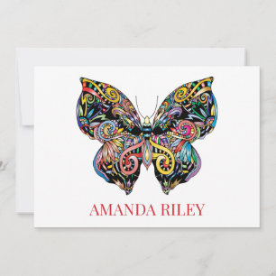 Invitación a la mariposa / Notecard personalizado