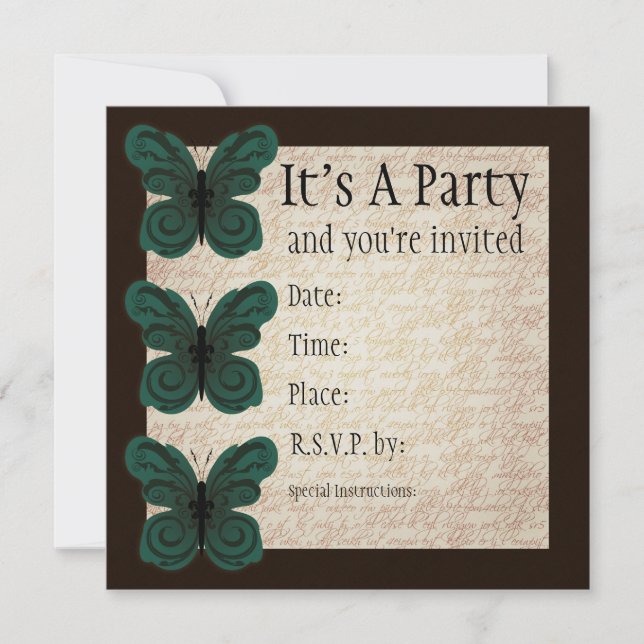 Invitación a la mariposa quemada (Anverso)