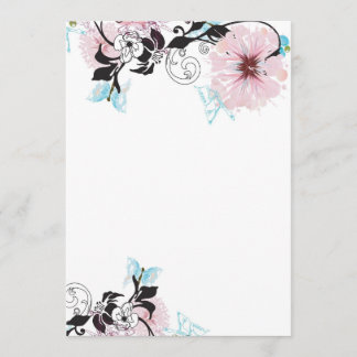 Invitación a la mariposa rosa y azul