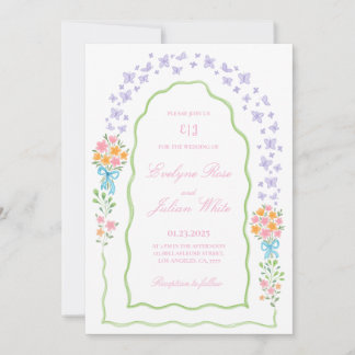 Invitación a la mariposa y a la boda floral