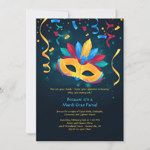 Invitación a la máscara de carnaval