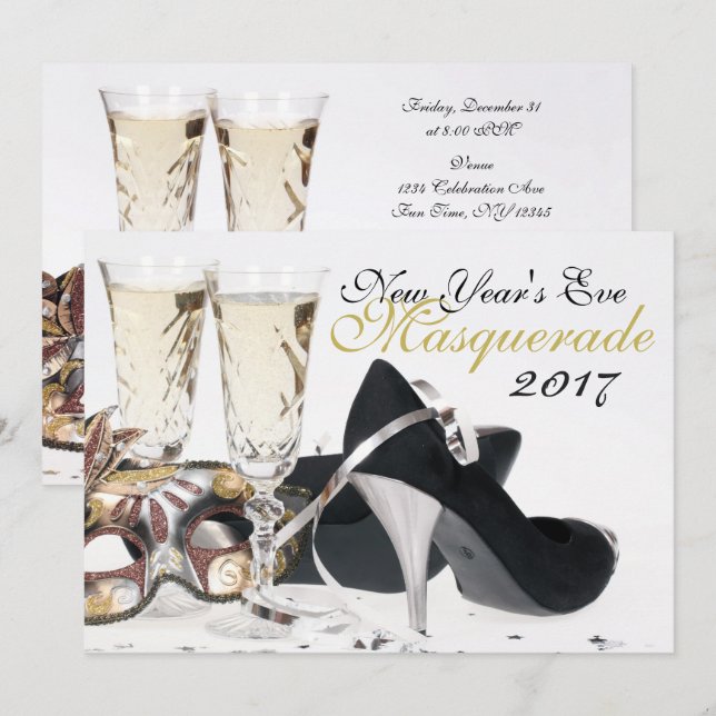 Invitación a la mascarada de Black High Heels en N (Anverso / Reverso)
