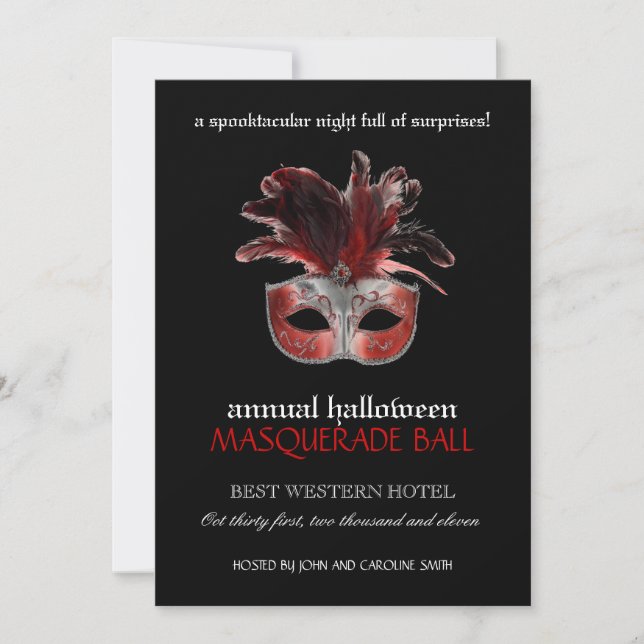 Invitación a la mascarada de Halloween (Anverso)
