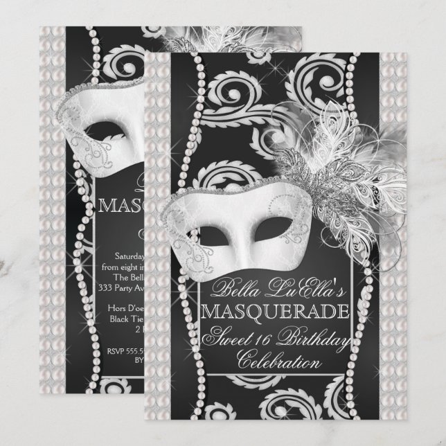 Invitación a la mascarada de la Perla Blanca y Neg (Anverso / Reverso)
