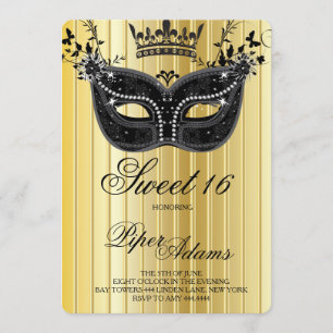 Invitación a la Mascarada de Oro y Dulce Negro 16