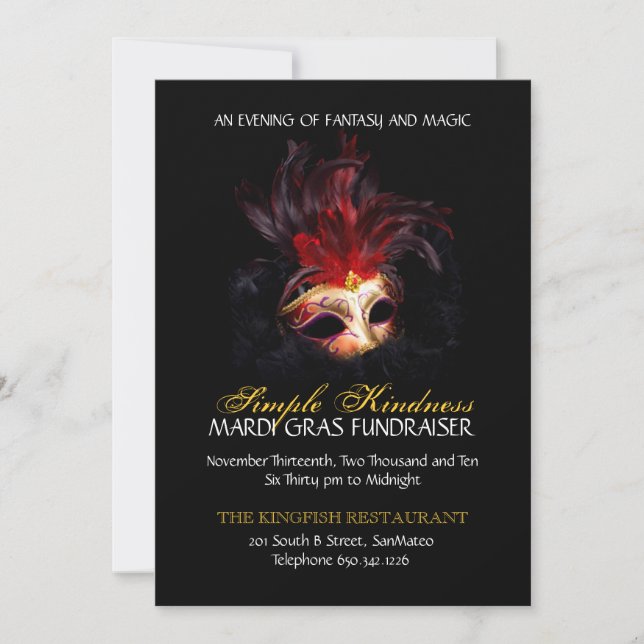 Invitación a la mascarada - Personalizado (Anverso)