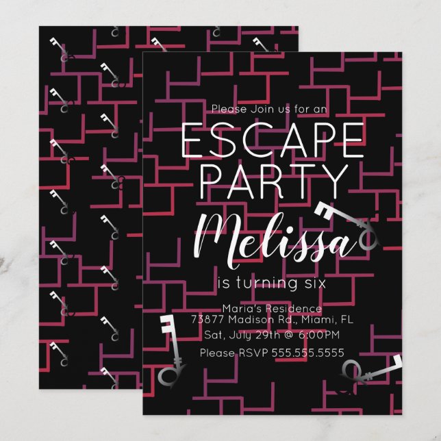 Invitación a la Mazmorra de Cumpleaños de Modern E (Anverso / Reverso)