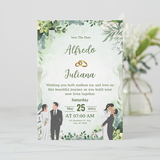 Invitación a la mejor boda de la hoja verde (Subido por el creador)