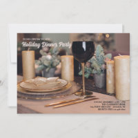 Invitación a la mesa de cenas de vacaciones