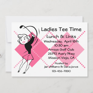 Invitación a la mesa de golf retro