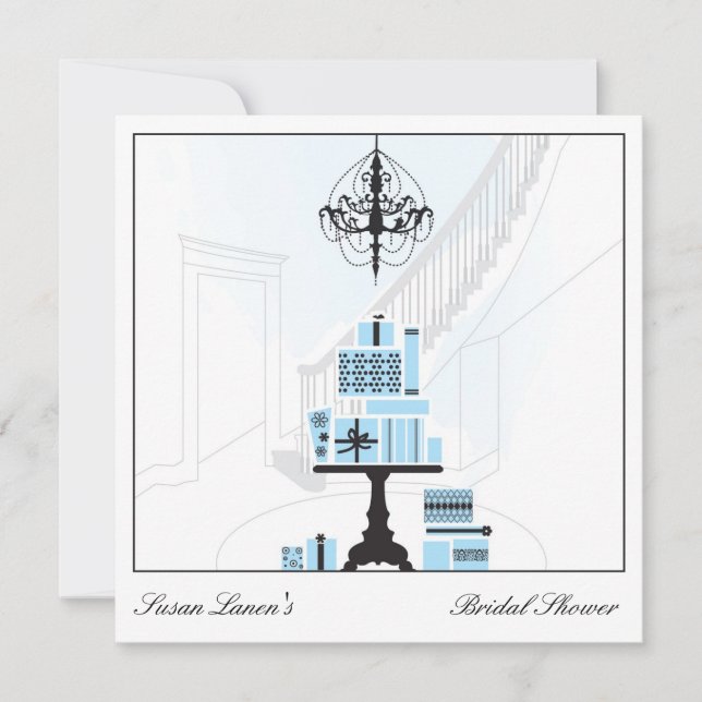 Invitación a la mesa de regalo de Boda de ducha de (Anverso)