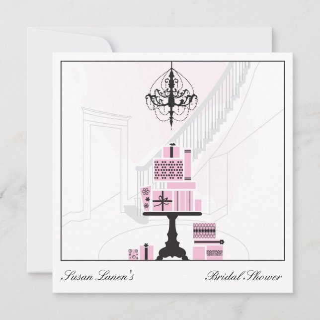 Invitación a la mesa de regalo de Boda de ducha de (Anverso)