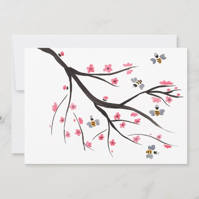 Invitación a la miel de abeja y cerezo (Anverso)