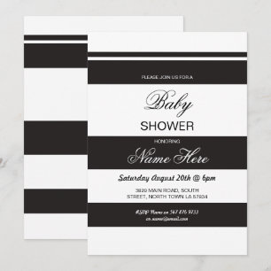 Invitación a la Moda de banda Fiesta blanco y negr