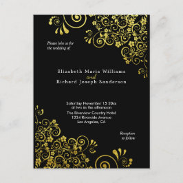 Invitación a la moda de la Boda de Oro Negra Sitio